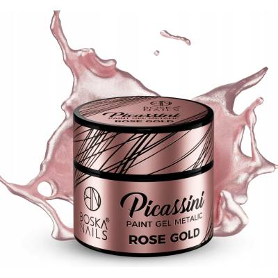 Boska Nails gel na zdobení Picassini Paint gel Metalic rose gold 5 ml