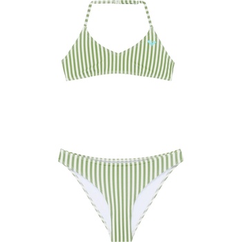 Roxy Детски комплект бикини Roxy Kid's Bico Active RG Tri Bra Set Bikini - Oil Green Vert Moda Stripe - размер 7 Years (750-2832-0112)