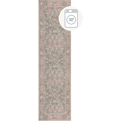 Flair Rugs Светлозелена пътека подходяща за пране 60x230 cm Una Floral - Flair Rugs (503119379233)