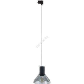 TK Lighting Пендел за трифазна релсова система NEO 1xE27/15W/230V черен/опушен черен (TK10681)