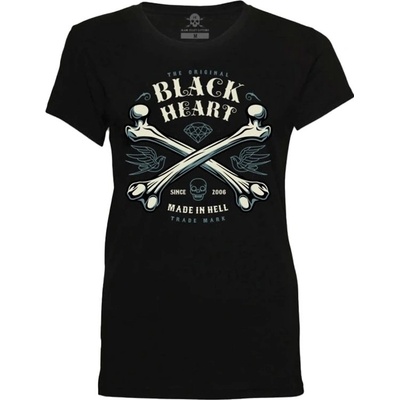 Dámské Triko BLACK HEART BONES černá – Zboží Mobilmania
