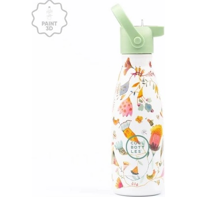 Cool Bottles Dětská nerezová termolahev Kids Spring Flowers třívrstvá 260 ml 3D