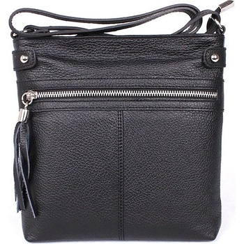 Vera Pelle malá kožená crossbody kabelka no. 60 černá