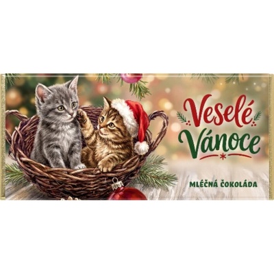 CHOCO POLA Veselé Vánoce kočky mléčná 100 g