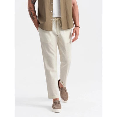 Ombre Clothing pánské chinos Embiid krémová