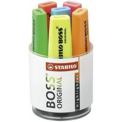 Zvýrazňovač STABILO BOSS ORIGINAL, sada 6 ks v pohári