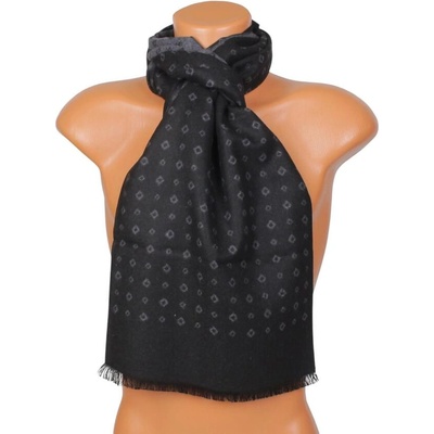 Мъжки кашмирен шал в черно и тъмносиво с две лица