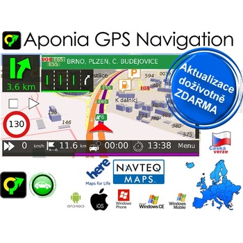 Aponia GPS Navigation - mapy Evropa Navteq + Lifetime