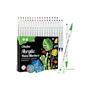 Ohuhu Акрилни маркери двувърхи 36бр Brush & Dot