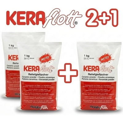 HobbyFun KERAflott - keramická, vysoce pevná bílá odlévací hmota - sada 3 ks (2+1 kg) – Zbozi.Blesk.cz