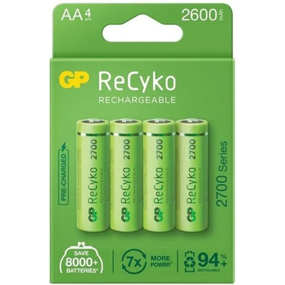 GP Batteries Акумулаторни батерии GP R6 270AAHCE-EB4, AA, 1.2V, 2700mAh, NiMH, 4 бр (270AAHCE-EB4)