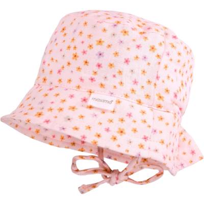 maximo Шапка maximo Baby's Hat with Tie + Muslin Lining Hat - Muschelrosa / Blümchen - размер 45 cm (904-6331-0614)