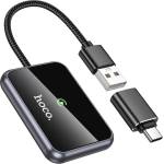 hoco. Безжичен CarPlay адаптер Hoco, USB A / USB C, HU1, черен (6942007623674)