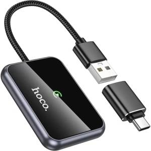 hoco. Безжичен CarPlay адаптер Hoco, USB A / USB C, HU1, черен (6942007623674)