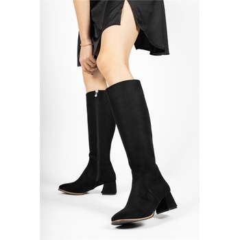 Riccon Дамски ботуши от велур 0012064 - Черни #326244 (326244_Черно)