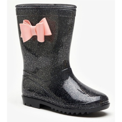 Be You Гумени ботуши Be You Bow Detail Glitter Wellies - Black