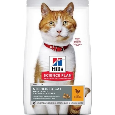 Hill's Hill’s science plan sterilised cat young adult С ПИЛЕШКО - ПЪЛНОЦЕННА СУХА ХРАНА ЗА МЛАДИ КАСТРИРАНИ КОТКИ ОТ 6 МЕС. ДО 6 Г. 10 кг
