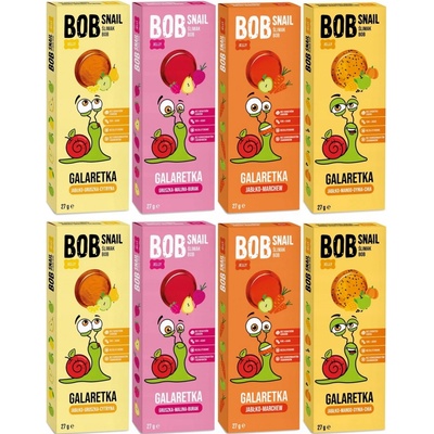 Eco Snack Bob Snail Gummies bez přidaného cukru jablko, hruška, citron 27 g
