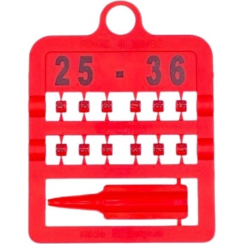 E-Z Split Ring Kroužky číselné, 3 mm/ červené 25-36