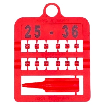 E-Z Split Ring Kroužky číselné, 3 mm/ červené 25-36