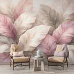 Art Gift Decor Фототапет с декоративни листа в пастелни тонове