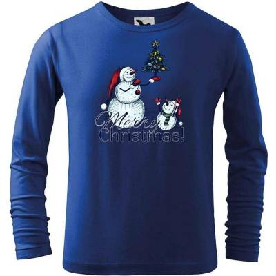 Dobrý triko Dětské bavlněné triko Merry Christmas! Královská modrá