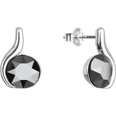 Pavona stříbrné pecky se Swarovski krystaly černé 31313.5 hematite