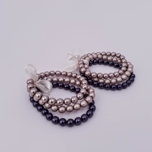 Katyba náramky Jablonecké sklo béžovo-fialové 00094