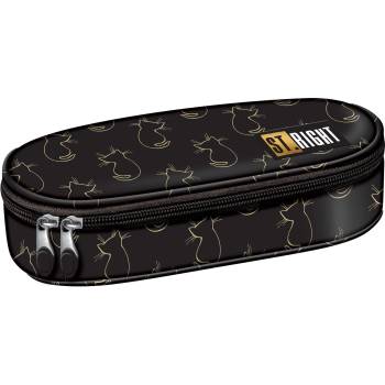 ST.RIGHT Овален ученически несесер St. Right Golden Cats - С 1 цип (PC01)