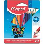 Maped Комплект цветни моливи, триъгълни, MAPED "Mini ColorPeps Strong", 12 различни цвята 862812 (862812)