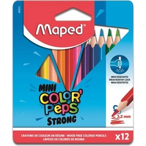 Maped Комплект цветни моливи, триъгълни, MAPED "Mini ColorPeps Strong", 12 различни цвята 862812 (862812)