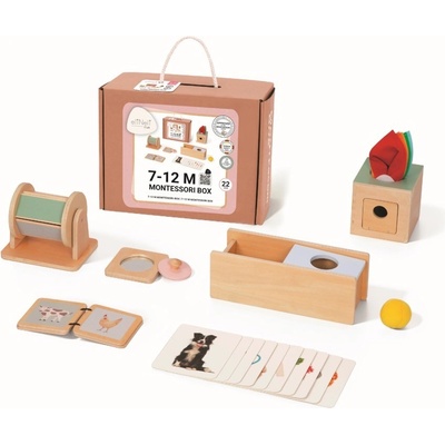 eliNeli Sada montessori hraček pro miminka 7 až 12 měsíců edukativní box – Zboží Dáma