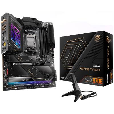 Дънна платка ASROCK X870E Taichi (AMD AM5, 4xDDR5, 1xBlazing M. 2, 3xHyper M. 2, 5Gb LAN, Wi-Fi 7, HDMI, USB-C) EATX (71192)