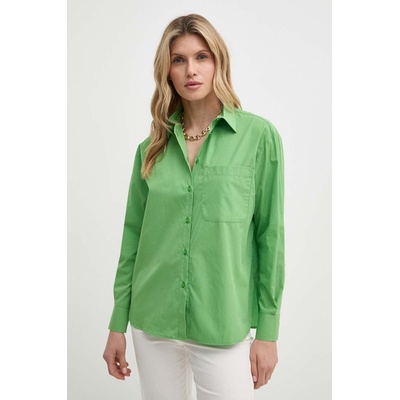 MAX&Co. Памучна риза MAX&Co. дамска в зелено със свободна кройка с класическа яка 2416111044200 (2416111044200)
