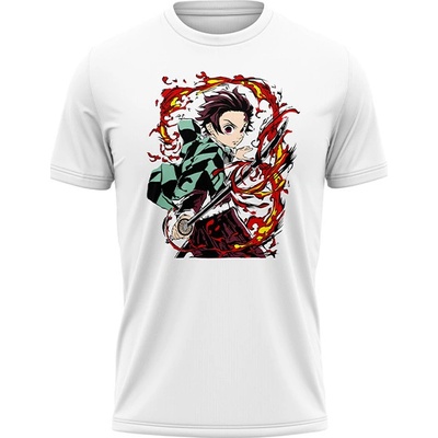 Demon Slayer Dětské tričko Tanjiro Fire bílá