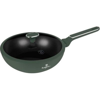 BERLINGERHAUS Pánev wok s poklicí a titanovým povrchem 28 cm Matte Green Collection BH-8159