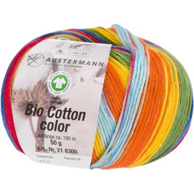 Austermann BIO COTTON COLOR - 100% organická bavlna - Ručně pletací příze Barva: 115 PAPAGEI