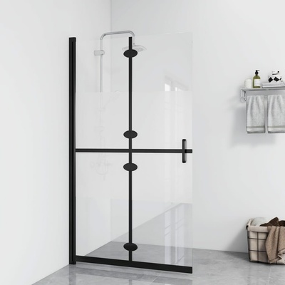 vidaXL Skládací sprchová zástěna napůl mléčné ESG sklo 120 x 190 cm