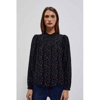 Moodo Patterned shirt čierna svetlomodrá ružová