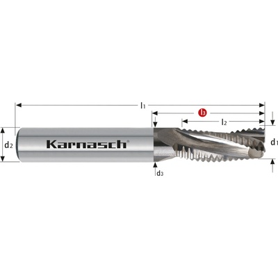 Karnasch 3062322000 | Tvrdokovová hrubovacia fréza, zrazené ostrie 20x54-104x20 mm, Z=3