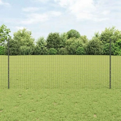 VidaXL Plot s sloupkem Šedá 1,2 x 10 m Ocel a PVC