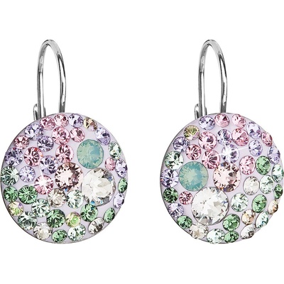 Swarovski elements strieborné visiaci náušnice 31176.3 sakura