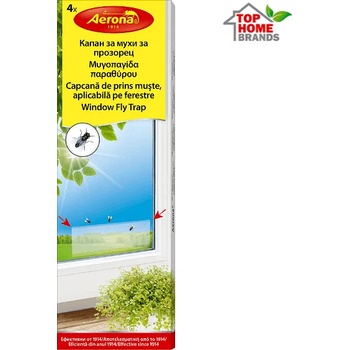 Image 1 of Friedrich Kaiser GmbH Germany Лепящи ленти за мухи за прозорец Aerona, прозрачни, 4 бр