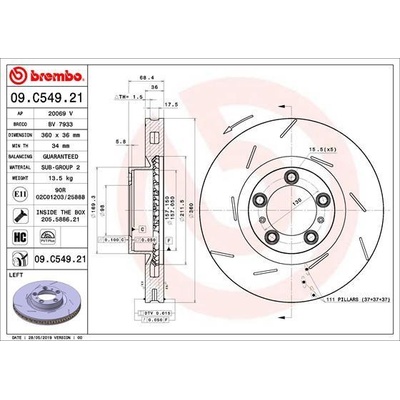 Brzdový kotúč BREMBO 09.C549.21