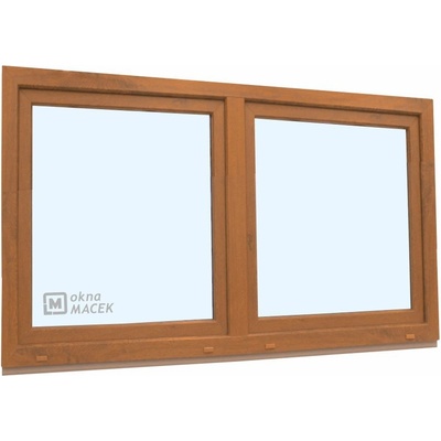 KNIPPING Plastové okno - 70 AD, 1800x900 mm, O/OS sloupek, zlatý dub Sklo: čiré, Barva, imitace: zlatý dub/bílá (jednostranně)