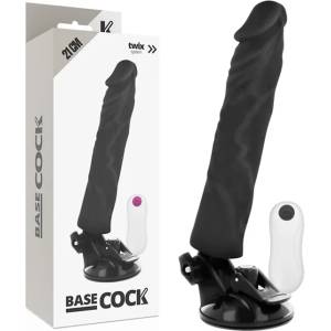  Вибратор с вакуумна основа, 12 режима, 21см. - Basecock Twix 4 (D-223009)