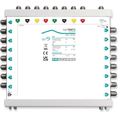 Multiprepínač pre 2 družice FRACARRO SWP916TS