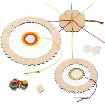Image 1 of Goki - Творчески комплект - дървен кръгъл стан и детелинка (58685)