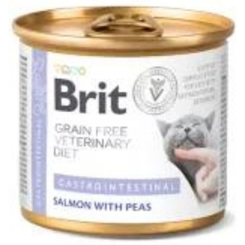 Brit Veterinary Diets Gastrointestinal за котки с храносмилателни разстройства със Сьомга и грах 200gr