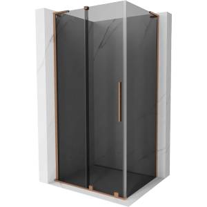 Mexen Velar L плъзгаща се душ кабина 110 x 70 см, графит, четкана мед - 871-110-070-43-65 (871-110-070-43-65)